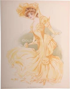 New York Show Girl 1907 Victorian Color Litho Print: Hippodrome-Chromolithograph - Bild 1 von 1