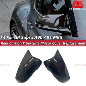 REAL Carbon Fiber Side Mirror Replacement Cover Caps For GR Supra A90 A91 2019+ - Bild 1 von 9