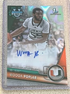 Wooga Poplar Lava Auto /199 2023-24 Bowman University Chrome RC Miami Hurricanes - Bild 1 von 2