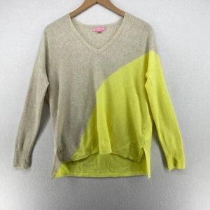 LILLY PULITZER Sweater XXS/XS 100% Cashmere Alessandra Colorblock Vneck Pullover - Picture 1 of 14