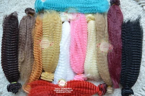 Synthetic Doll Hair Weft Wavy Monster High BJD Custom Wig Reroot 1/3 barbie MLP - Picture 1 of 29