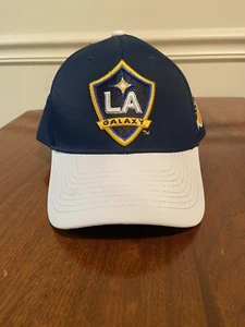 MLS Adidas LA Galaxy Soccer Baseball Hat Cap Adult Unisex S/M NWOT Futbol Blue - Picture 1 of 8