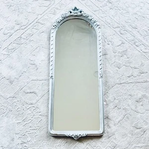 Vintage Bombay Company Silver Leaf Bow Mirror Wall Hanging Ornate Swag 33” X 13” - Picture 1 of 11