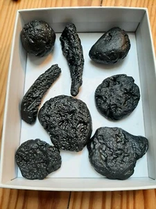 ! Wholesale lot - 200g tektites / Indochinites - 8 pieces, mix of shapes  - Picture 1 of 12