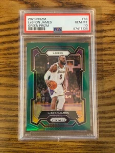 PSA 10 2023 Panini Prizm LeBron James #63 Green Prizm Gem Mint - Picture 1 of 2