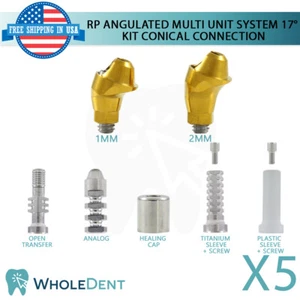 5x RP Conexión Cónica Angulado 17° Pilar Multi Unidad Kit Implante Dental - Imagen 1 de 9