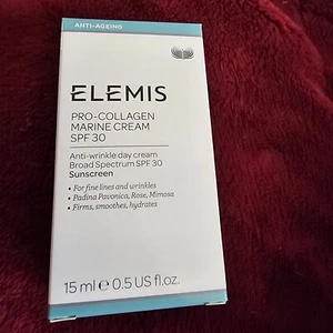 NEW Elemis Pro-Collagen Marine Cream Sunscreen Facial Moisturizer SPF 30 15 mL