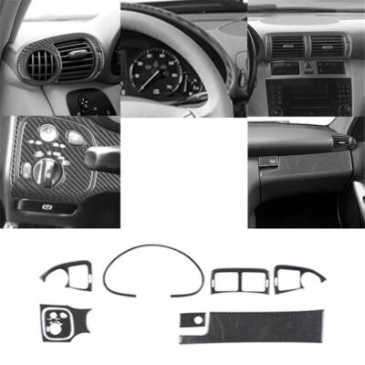 8X Cubierta de tablero de fibra de carbono para Mercedes-Benz W203 2005-2007 tipo B Foto 1 de 4