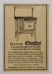 1930 Gasco Crawford Range Advertisement Walker & Pratt Mfg. Co. Boston, Massachu - Picture 1 of 1