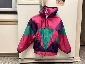 JPI Retro Colorful Winter Jacket with hood, Girl Size 12 - Picture 1 of 5