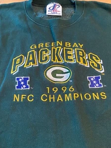 Vintage 1996 Green Bay Packers NFC Champions Logo Athletic Sweatshirt MEN'S L - Picture 1 of 4