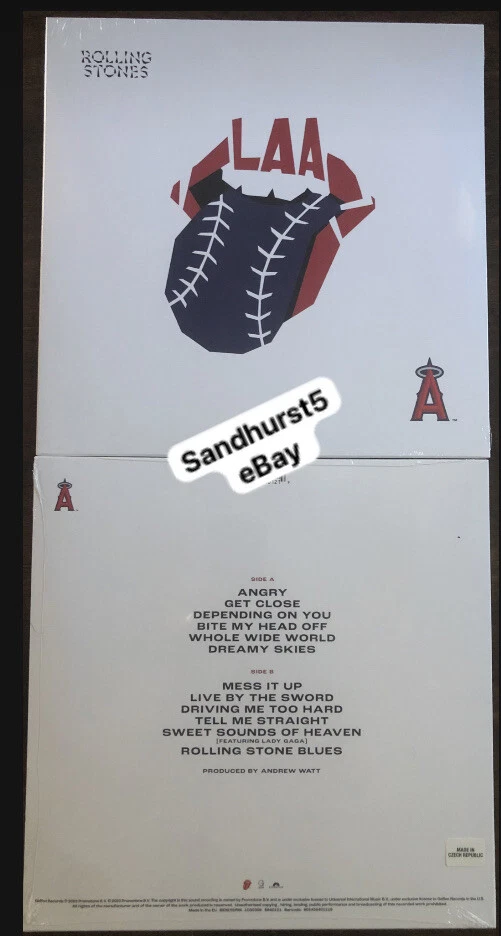 Rolling Stones Hackney Diamonds LA Angels Baseball  White  vinyl US exclusive - Image 1 of 4