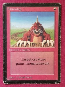 Magic The Gathering BETA BURROWING red card MTG LEB - Picture 1 of 2