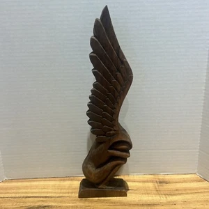 Vintage Carved Winged Wood Sculpture Art Deco LOTS OF DETAIL! Great Condition! - Picture 1 of 13