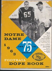 1963 Notre Dame original Dope Book/Media Guide program Huarte McDonald