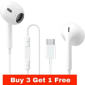 For iPhone Samsung USB C Type C Handsfree Headphones Ear Earphones Wired Earbuds - Picture 1 of 5