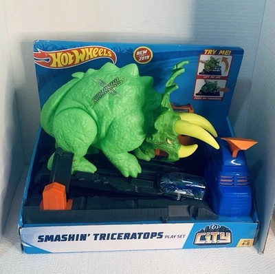 Hot Wheels City Triceratops-Angriff Spielset 2023 NEW - Image 1 of 4