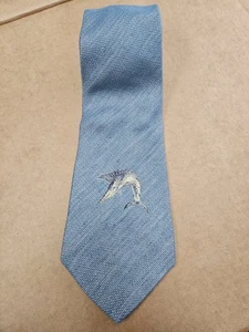 Corbata clásica para hombre Tommy Bahama 57 % seda, 43 % lino azul marlín estampado vintage - Imagen 1 de 15