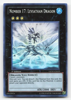 Yugioh Number 17: Leviathan Dragon GENF-EN039 Ghost Rare 1st Edition VLP - Image 1 of 2
