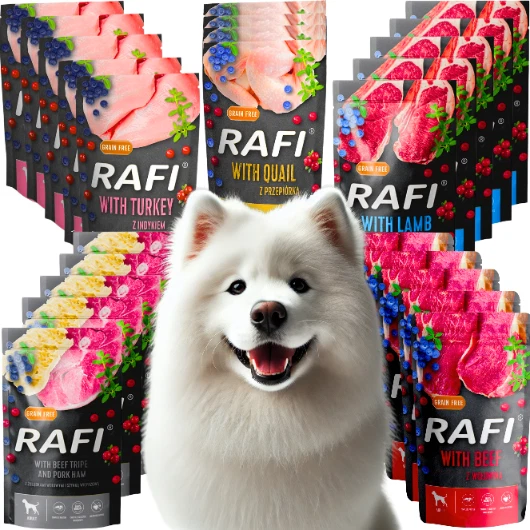  Mokra karma Dolina Noteci Rafi Adult mix smaków 24 x 500G ZESTAWY - Bild 1 von 1