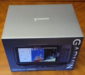 Garmin Fishfinder STRIKER Vivid 7cv Marine GPS with GT20-TM transducer CHIRP - Picture 1 of 9