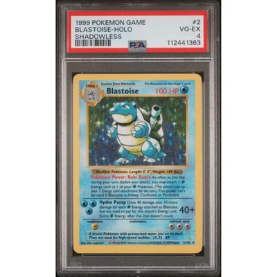 1999 POKEMON BASE SET SHADOWLESS #2 Blastoise-HOLO PSA 4 - Image 1 of 2