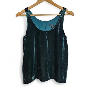 J. Camiseta sin mangas Crew para mujer verde esmeralda terciopelo caprichoso sin mangas talla 2 - Imagen 1 de 14