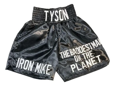 Baúles de boxeo Iron Mike Tyson sin firmar, talla XL / The Baddest man on the Planet Foto 1 de 3