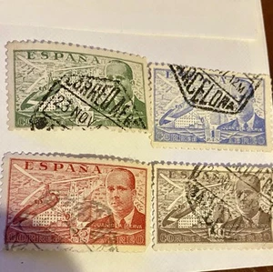 1941 Spain Airmail Stamps X4. Juan de la Cierva Used - Picture 1 of 1