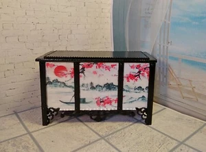 Doll Chest Storage Trunk Japan Style Dollhouse Miniature Scale 1:12 Handmade - Picture 1 of 10