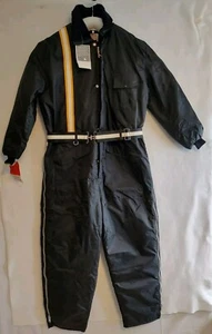 Red Head Snow-Mo Suit Adult L 70s Black Snowmobile Snow Suit New W/Mittens Vtg - Picture 1 of 24