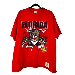 Vintage 90's Florida Panthers Nutmeg Breakthrough T-Shirt Sz XL(A715) - Picture 1 of 4