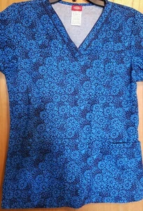 Prenda para mujer Dickies cuello en V - azul floral talla XS - Imagen 1 de 7