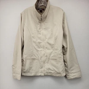 WEATHER TAMER WOMEN'S JACKET BEIGE LARGE L WINDBREAKER CASUAL OUTDOOR LINED - Picture 1 of 19