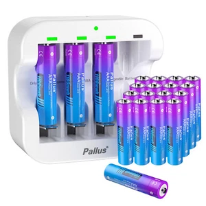 20PCS 1100mWh AAA Rechargeable Lithium Batteries 1.5V Li-ion AAA Battery Charger - Picture 1 of 7