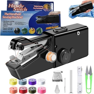 Mini Sewing Machine Handheld Cordless Hand Held Portable Easy Home Stitch Sew - Picture 1 of 12