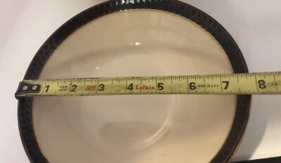 Crate & Barrel Scavo 9 “ Wide Round By 3.5 Tall Serving Bowl Beige Brown - Image 1 of 4
