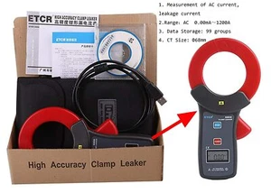 Digital Clamp AC Leakage Current Meter Tester with 68mm Jaw Size USB Interface - Picture 1 of 13
