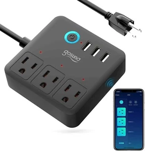 Enchufe de tira de alimentación inteligente Gosund 3 puertos de carga USB 3 funciona con Alexa Google Home - Imagen 1 de 7