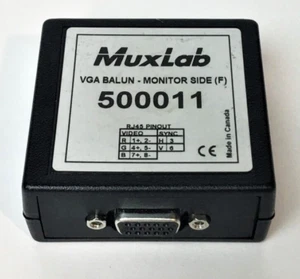 MuxLab 500011 VideoEase VGA Balun - Monitor Side (F) SET OF 3 PCS NEW - Picture 1 of 3