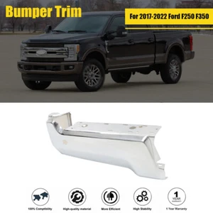 For 2017-2022 Ford F250 F350 Rear Bumper Face Bar Left Chrome With Sensor Holes - Picture 1 of 12