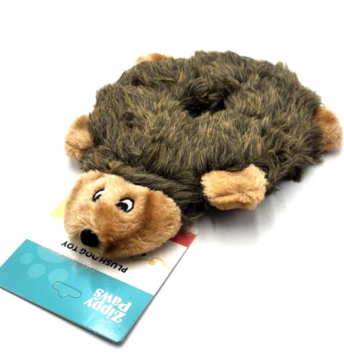 Zippy Paws Loopy Hedgehog 6 Squeaker Plush No Stuff Dog Toy 10" - Image 1 of 4