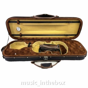 Great / Enhanced 4/4 Foamed/Oblong Shape Black Violin Case+Free violin String - Picture 1 of 4