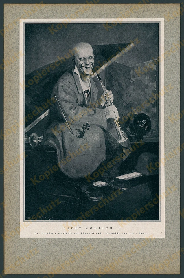 Louis Rollet Clown Grock Zirkus Musik Geige Humor Pantomime Wettach Paris 1929 - Bild 1 von 1