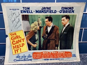 THE GIRL CAN’T HELP IT JAYNE MANSFIELD TOM EWELL 1956 SIGNED LOBBY CARD - Picture 1 of 3