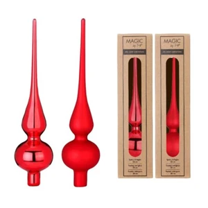 1 Christbaumspitze 26cm Glas Tannenbaumspitze Weihnachtsbaumspitze rot - Bild 1 von 1