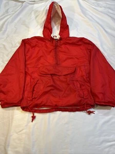 Vtg Lands End Women’s M Hoodie Windbreaker Jacket Lined Red Korea - Picture 1 of 10