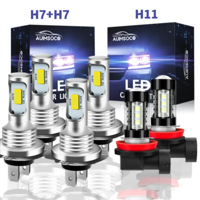 6x H7 H7 H11 Para Porsche Cayenne 2003-14 Faro LED + Bombillas Antiniebla 6000K Foto 1 de 4