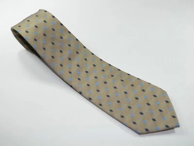 Corbata para hombre UMO LORENZO BEIGE MARRÓN AZUL DIAMANTES DECORACIÓN ARTÍSTICA Foto 1 de 3