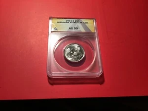Wicsonsin Extra Low Leaf Error Quarter Graded ANACS AU 50.Nicely Minted Coin. - Picture 1 of 2